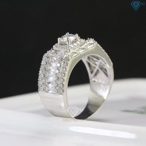 Nhẫn bạc nam cao cấp đính kim cương Moissanite rẻ 5.0mm NNAM0086