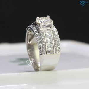 Nhẫn bạc nam đính kim cương Moissanite đẹp 7.0mm NNAM0087