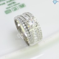 Nhẫn bạc nam đính kim cương Moissanite đẹp 7.0mm NNAM0087