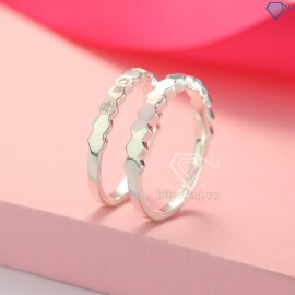 Nhẫn đôi bạc nhẫn cặp bạc đẹp đơn giản tinh tế ND0403