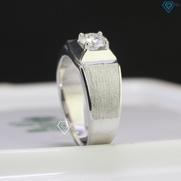 Nhẫn nam đơn giản Moissanite đính kim cương 5.5mm NNAM0089