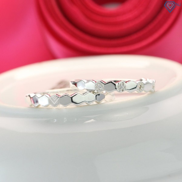 Nhẫn đôi bạc nhẫn cặp bạc đẹp đơn giản tinh tế ND0403