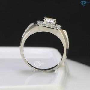 Nhẫn bạc nam đính kim cương Moissanite 6.5mm - Kiểm định GRA NNAM0090