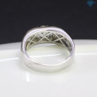 Nhẫn bạc nam đơn giản đính kim cương Moissanite 6.0mm NNAM0092