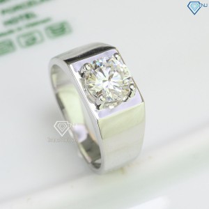Nhẫn bạc nam đơn giản đính kim cương Moissanite 8.0mm NNAM0095