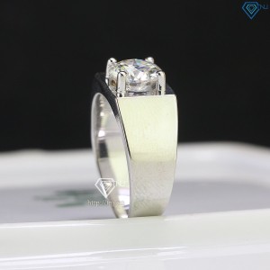 Nhẫn bạc nam đơn giản đính kim cương Moissanite 8.0mm NNAM0095