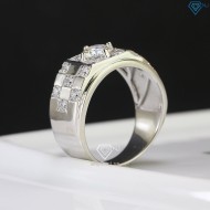 Nhẫn bạc nam cách điệu đính kim cương Moissanite 6.0mm NNAM0098