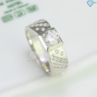 Nhẫn bạc nam giá rẻ đính kim cương Moissanite 6.0mm NNAM0100
