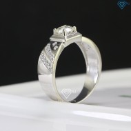 Nhẫn bạc nam giá rẻ đính kim cương Moissanite 6.0mm NNAM0100
