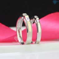Nhẫn đôi đơn giản đính kim cương nhân tạo đẹp NDM0013 - Trang sức TNJ