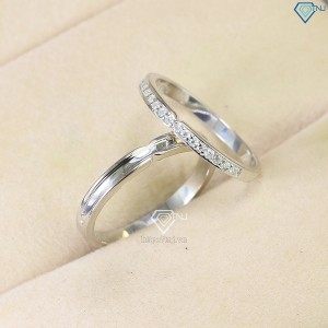 Nhẫn đôi đính kim cương Moissanite đơn giản giá rẻ NDM0015