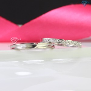 Nhẫn đôi đính kim cương Moissanite đơn giản giá rẻ NDM0015
