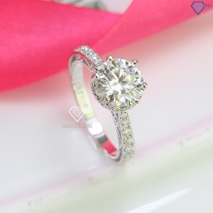 Nhẫn nữ Moissanite sang trọng đính full kim cương 8.0mm NNM0040