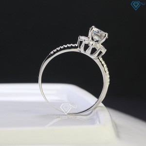Nhẫn bạc nữ hình bông hoa đính kim cương Moissanite đẹp 6.0mm NNM0044