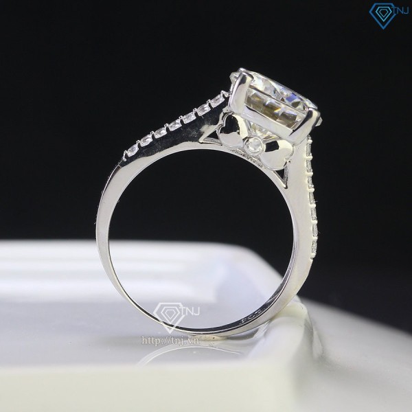 Nhẫn bạc nữ bản to đính kim cương Moissanite 10.0mm NNM0047