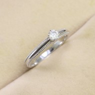 Nhẫn Moissanite nữ đơn giản đính kim cương 4.5mm NNM0050