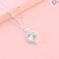 Dây chuyền bạc nữ hình trái tim đính đá DCN0726 - Trang sức TNJ