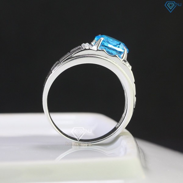 Nhẫn nam bạc đính đá xanh dương NNA0608 - Trang sức TNJ