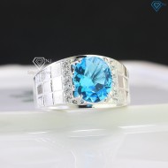 Nhẫn nam bạc đính đá xanh dương NNA0608 - Trang sức TNJ