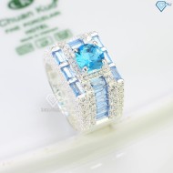 Nhẫn nam bạc cao cấp đính đá xanh dương NNA0612 - Trang sức TNJ