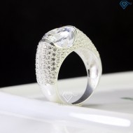 Nhẫn bạc nam đẹp đính đá chủ 10mm NNA0618 - Trang sức TNJ