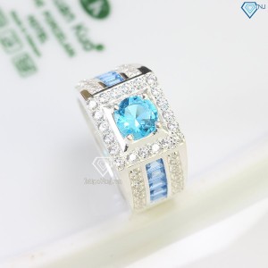 Nhẫn nam bạc cao cấp đính đá xanh dương NNA0624 - Trang sức TNJ