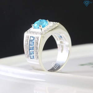 Nhẫn nam bạc cao cấp đính đá xanh dương NNA0624 - Trang sức TNJ