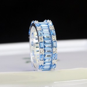 Nhẫn bạc nam cao cấp đính đá xanh dương đẹp NNA0641