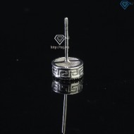 Bông tai bạc nam kim tiền đính full kim cương Moissanite BTAM0020