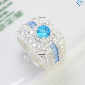 Nhẫn bạc nam cao cấp đính đá xanh dương đẹp NNA0655 - Trang sức TNJ