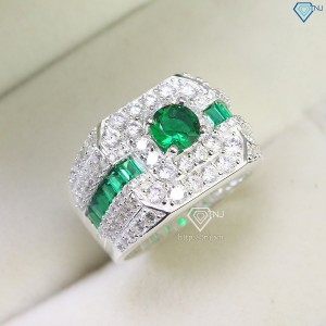 Nhẫn bạc nam cao cấp đính đá xanh lá đẹp NNA0655 - Trang sức TNJ