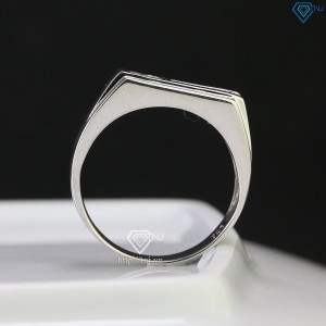 Nhẫn bạc nam cách điệu đính kim cương Moissanite rẻ 5.0mm NNA0102