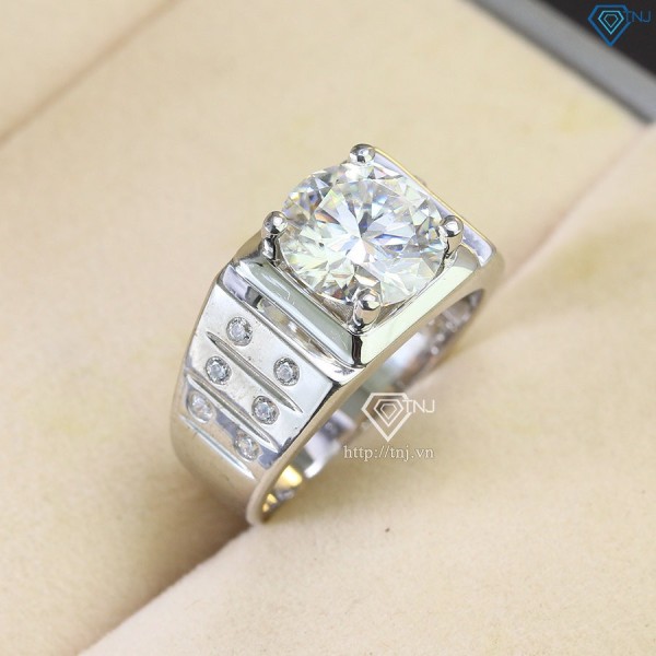 Nhẫn nam đính kim cương Moissanite 10mm - Kiểm định GRA NNAM0105