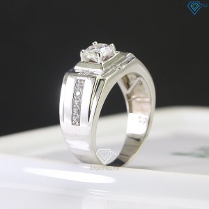 Nhẫn bạc nam đính kim cương Moissanite 6.0mm - Kiểm định GRA NNAM0106