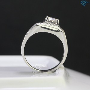 Nhẫn bạc nam cao cấp đính kim cương Moissanite 7.0mm  NNAM0107