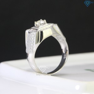 Nhẫn bạc nam cao cấp đính kim cương Moissanite rẻ 5.0mm NNAM0108