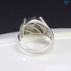 Nhẫn bạc nam cao cấp đính kim cương Moissanite rẻ 5.0mm NNAM0108