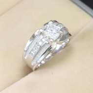 Nhẫn nam Moissanite đính kim cương 7.5mm - Kiểm định GRA NNAM0109