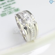 Nhẫn nam Moissanite đính kim cương 7.5mm - Kiểm định GRA NNAM0109