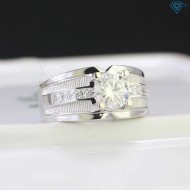 Nhẫn nam Moissanite đính kim cương 7.5mm - Kiểm định GRA NNAM0109