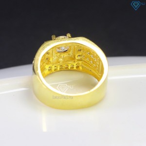 Nhẫn nam xi vàng tây đính kim cương Moissanite đẹp 6.5mm NNAM0111