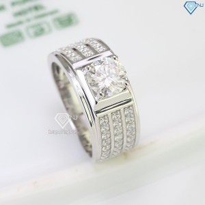 Nhẫn bạc nam đẹp đính kim cương Moissanite 7.0mm NNAM0112