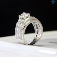 Nhẫn bạc nam đẹp đính kim cương Moissanite 7.0mm NNAM0112