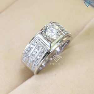 Nhẫn bạc nam đẹp đính kim cương Moissanite 7.0mm NNAM0112