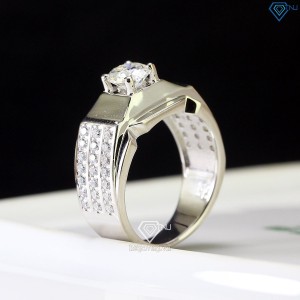 Nhẫn bạc nam đính kim cương Moissanite 6.0mm - Kiểm định GRA NNAM0113