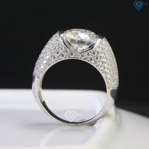 Nhẫn nam 925 bạc đính kim cương Moissanite 10mm NNAM0114