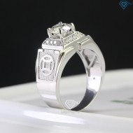 Nhẫn bạc nam kim tiền đính kim cương Moissanite 7.0mm NNAM0115