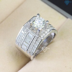 Nhẫn nam đẹp đính full kim cương Moissanite 7.5mm NNAM0116
