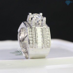 Nhẫn nam đẹp đính full kim cương Moissanite 7.5mm NNAM0116