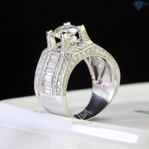 Nhẫn nam đẹp đính full kim cương Moissanite 7.5mm NNAM0116